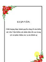 LUẬN VĂN: Chất lượng thực hành quyền công tố của kiểm sát viên Viện Kiểm sát nhân dân tối cao trong xét xử phúc thẩm các vụ án hình sự doc