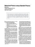 Behavioral Finance vesus Srandard Finance pot