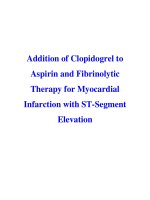 Addition of Clopidogrel to Aspirin and Fibrinolytic Therapy for Myocardial Infarction with ST-Segment Elevation pdf