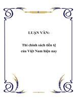 LUẬN VĂN: Thực Thi chính sách tiền tệ của Việt Nam hiện nay potx