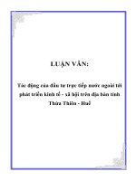 LUẬN VĂN: Tác động của đầu tư trực tiếp nước ngoài tới phát triển kinh tế - xã hội trên địa bàn tỉnh Thừa Thiên - Huế doc