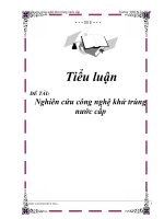 ĐỀ TÀI: Nghiên cứu công nghệ khử trùng nước cấp ppt