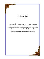 LUẬN VĂN: Học thuyết “Tam tũng”, “Tứ đức”và ảnh hưởng của nó đối với người phụ nữ Việt Nam hiện nay - Thực trạng và giải pháp pptx