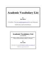 Academic Vocabulary List by Jim Burke pot
