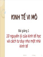 Kinh tế vi mô - 10 nguyên lý của kinh tế học và cách tư duy như một nhà kinh tế ppt