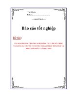 LUẬN VĂN: ỨNG DỤNG PHƯƠNG TIỆN CÔNG NGHỆ THÔNG TIN VÀ TRUYỀN THÔNG VÀO GIẢNG DẠY CÁC YẾU TỐ VĂN HÓA TRONG LỚP HỌC TIẾNG PHÁP TẠI KHOA NGÔN NGỮ VÀ VĂN HOÁ PHÁP ppt