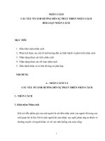 NHÂN CÁCH CÁC YẾU TỐ ẢNH HƯỞNG ĐẾN SỰ PHÁT TRIỂN NHÂN CÁCH RỐI LOẠN NHÂN CÁCH