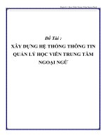 Đồ án tốt nghiệp - Phân tích thiết kế hệ thống - QUẢN LÝ HỌC VIÊN TRUNG TÂM NGOẠI NGỮ pptx
