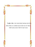 Luận văn: CÁC GIẢI PHÁP NHẰM CHUYỂN ĐỔI CÔNG CỤ CHÍNH SÁCH TIỀN TỆ TỪ TRỰC TIẾP SANG GIÁN TIẾP Ở VIỆT NAM potx