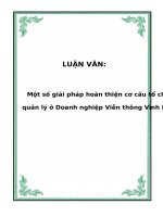 LUẬN VĂN: Một số giải pháp hoàn thiện cơ cấu tổ chức quản lý ở Doanh nghiệp Viễn thông Vĩnh Phúc ppt