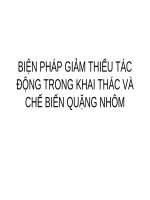 Biện pháp giảm thiểu tác động trong khai thác và chế biến quặng nhôm ppt