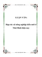 LUẬN VĂN:Hợp tác xã nông nghiệp kiểu mới ở Thái Bình hiện nay ppt