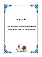 LUẬN VĂN: Phát huy năng lực của kinh tế tư nhân trong ngành thủy sản ở Kiên Giang pptx