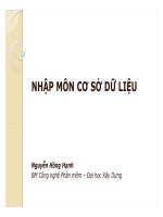 Nhập môn Cơ Sở Dữ Liệu P1 pptx