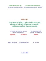 QUY HOẠCH QUẢN LÝ, KHAI THÁC SỬ DỤNG VÀ BẢO VỆ TÀI NGUYÊN NƯỚC DƯỚI ĐẤT MIỀN ĐỒNG BẰNG TỈNH QUẢNG TRỊ pot