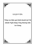 LUẬN VĂN: Nâng cao hiệu quả kinh doanh tại Chi nhánh Ngân hàng Công thương tỉnh An Giang ppt