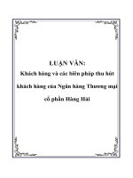 LUẬN VĂN: Khách hàng và các biên pháp thu hút khách hàng của Ngân hàng Thương mại cổ phần Hàng Hải pptx