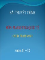BÀI THUYẾT TRÌNH MÔN MARKETING QUỐC TẾ 