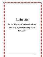 Luận văn: “Một số giải pháp thúc đẩy sự hoạt động thị trường chứng khoán Việt Nam” potx