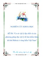 NGHIÊN CỨU KHOA HỌC ĐỀ TÀI: “Cơ sở vật lý địa chất và các phương pháp địa vật lý để tìm kiếm thăm dò khí Hidrat ở vùng biển Việt Nam” ppt