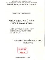 Đề Tài: Nhận dạng chữ việt ( xử lý song song ) doc