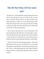 Bạn đã chọn đúng cách học ngoại ngữ? pptx