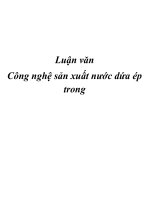 luận văn công nghệ sản xuất nước dứa ép trong
