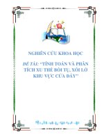 NGHIÊN CỨU KHOA HỌC-ĐỀ TÀI: 