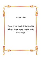 LUẬN VĂN: Quản lý tài chính ở Đại học Đà Nẵng - Thực trạng và giải pháp hoàn thiện pot