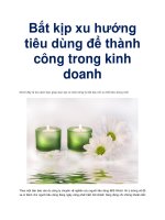 Bắt kịp xu hướng tiêu dùng để thành công trong kinh doanh potx