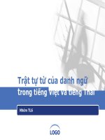 Trật tự từ trong danh ngữ của Tiếng Việt và Tiếng Thái pot