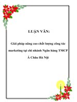 LUẬN VĂN: Giải pháp nâng cao chất lượng công tác marketing tại chi nhánh Ngân hàng TMCP Á Châu Hà Nội pot
