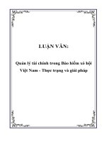 LUẬN VĂN: Quản lý tài chính trong Bảo hiểm xã hội Việt Nam - Thực trạng và giải pháp pot