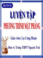 luyện tập phương trình mặt phẳng ôn thi