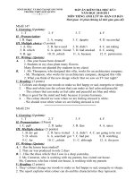 Đáp án kiểm tra học kì 1 môn tiếng anh lớp 10- ban căn bản 2010-2011 -Thpt Ngô Quyền pot