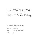 báo cáo về  nhập môn điện tử viễn thông