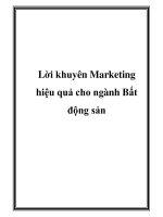 Lời khuyên Marketing hiệu quả cho ngành Bất động sản pdf