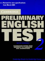 Cambridge preliminary english test 2 - Part 1 pptx
