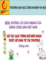 ĐỀ TÀI: QUÁ TRÌNH ĐỔI MỚI NHẬN THỨC VỀ KINH TẾ THỊ TRƯỜNG docx