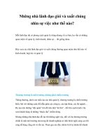 Những nhà lãnh đạo giỏi và xuất chúng nhìn sự việc như thế nào? pdf