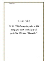 Luận văn: Chất lượng sản phẩm và khả năng cạnh tranh của Công ty Cổ phần Sữa Việt Nam ( Vinamilk ppt
