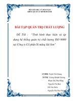 BÀI TẬP QUẢN TRỊ CHẤT LƯỢNG ĐỀ TÀI : “Tình hình thực hiện và áp dụng hệ thống quản trị chất lượng ISO 9000 tại Công ty Cổ phần Xi măng Sài Sơn” ppt