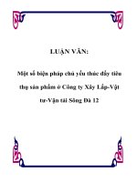 LUẬN VĂN: Một số biện pháp chủ yếu thúc đẩy tiêu thụ sản phẩm ở Công ty Xây Lắp-Vật tư-Vận tải Sông Đà 12 docx