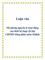 luận văn - mô phỏng nguyên lý hoạt động của thiết bị chụp cắt lớp chthn bằng phần mềm mallab