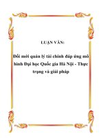 LUẬN VĂN: Đổi mới quản lý tài chính đáp ứng mô hình Đại học Quốc gia Hà Nội - Thực trạng và giải pháp doc