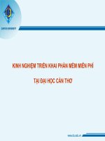 KINH NGHIỆM TRIỂN KHAI PHẦN MỀM MIỄN PHÍ TẠI ĐẠI HỌC CẦN THƠ potx
