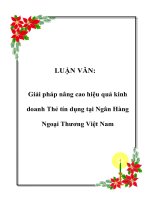 LUẬN VĂN: Giải pháp nâng cao hiệu quả kinh doanh Thẻ tín dụng tại Ngân Hàng Ngoại Thương Việt Nam ppt