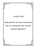 LUẬN VĂN: Nguồn nhân lực Việt Nam: Lợi thế, thách thức và xu hướng phát triển trong tiến trình hội nhập kinh tế pptx