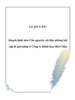 LUẬN VĂN: Hoạch định nhu Cầu nguyên vật liệu những bất cập & giải pháp ở Công ty Bánh Kẹo Hải Châu doc