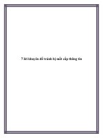 7 lời khuyên để tránh bị mất cắp thông tin ppt